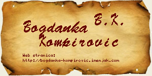 Bogdanka Kompirović vizit kartica